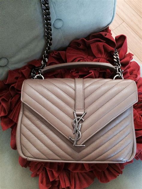 ysl college bag taupe